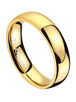 4mm Gold Titanium Ring
