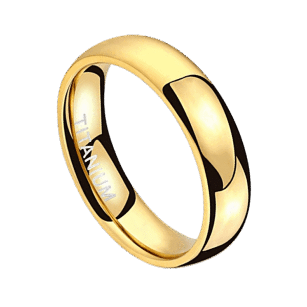 4mm Gold Titanium Ring